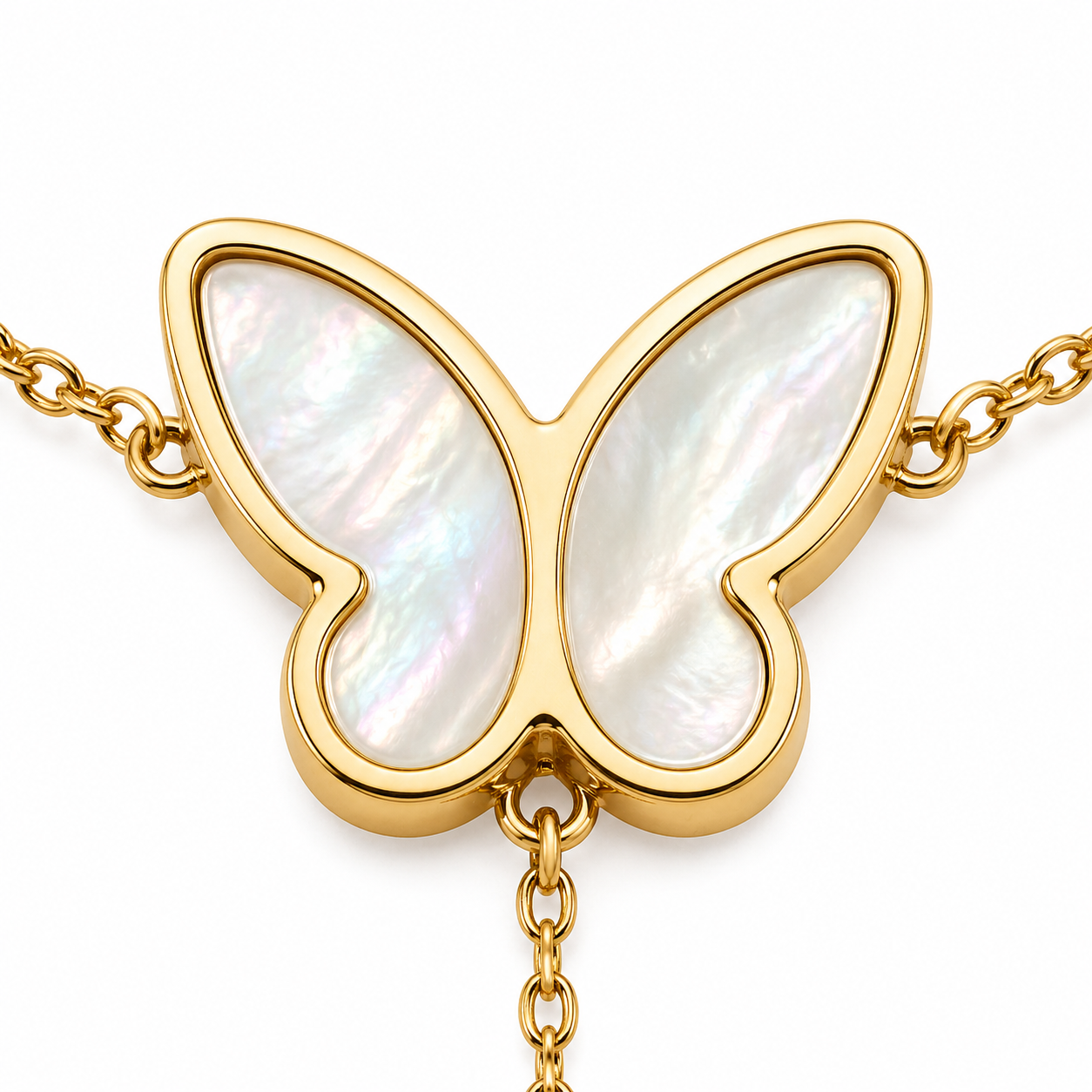 Bracelet-Bague Papillon Nacré – Bijou Main Raffiné