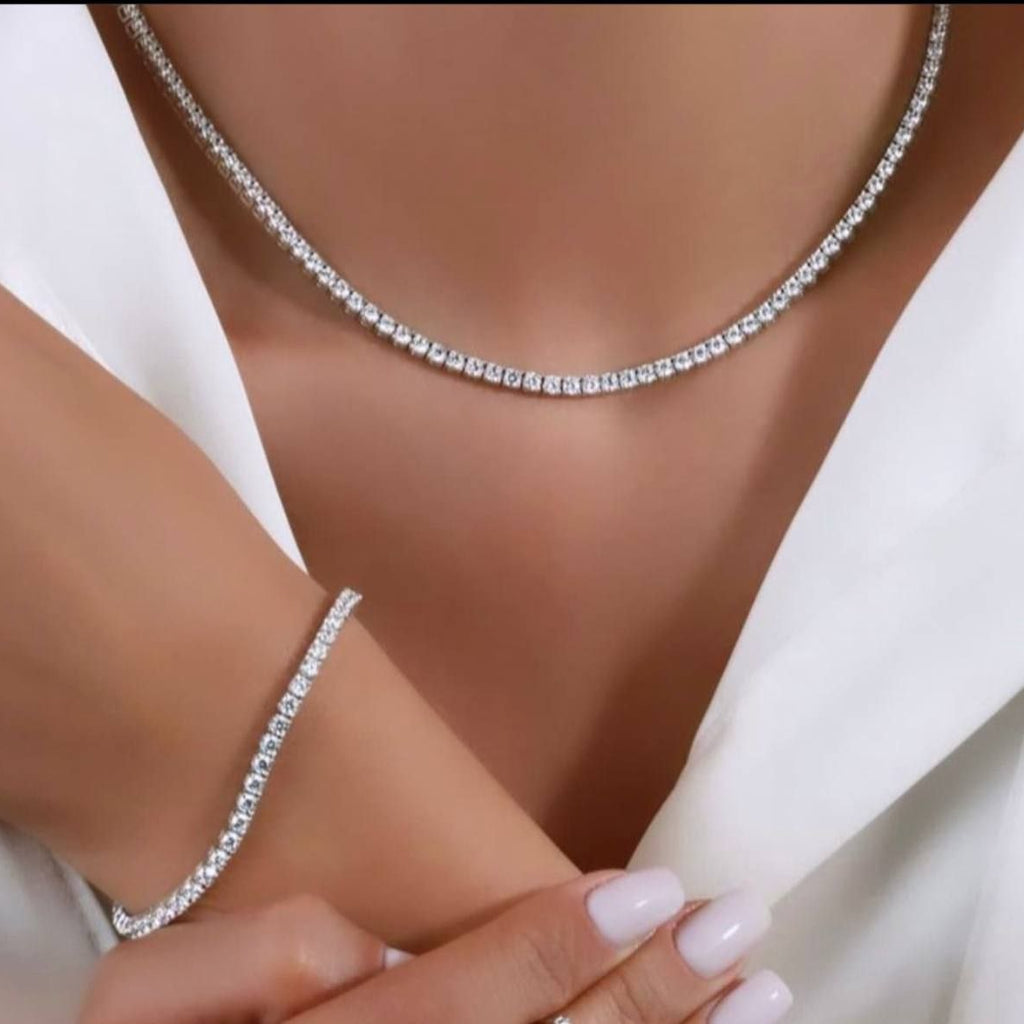 Ensemble Tennis Élégance – Collier & Bracelet en Zircon