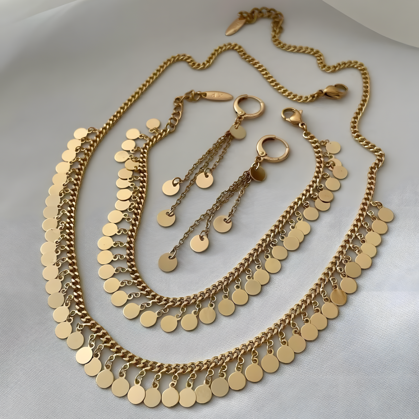 Ensemble Pièces d’Or Bohème Chic – Parure 3 Pièces