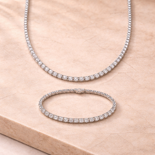 Ensemble Tennis Élégance – Collier & Bracelet en Zircon