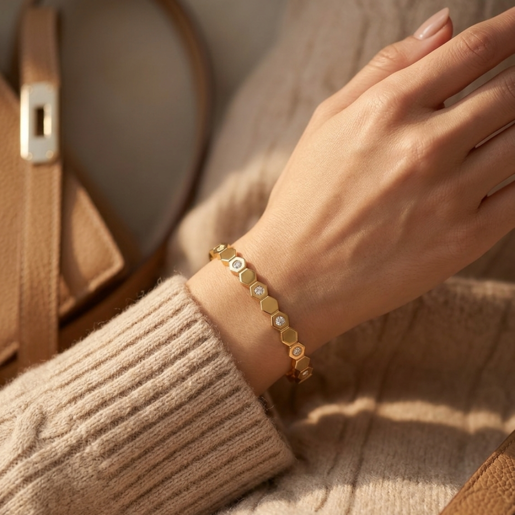 Bracelet Doré Géométrique