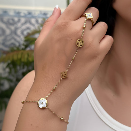 Bracelet Bague Fleur Royale