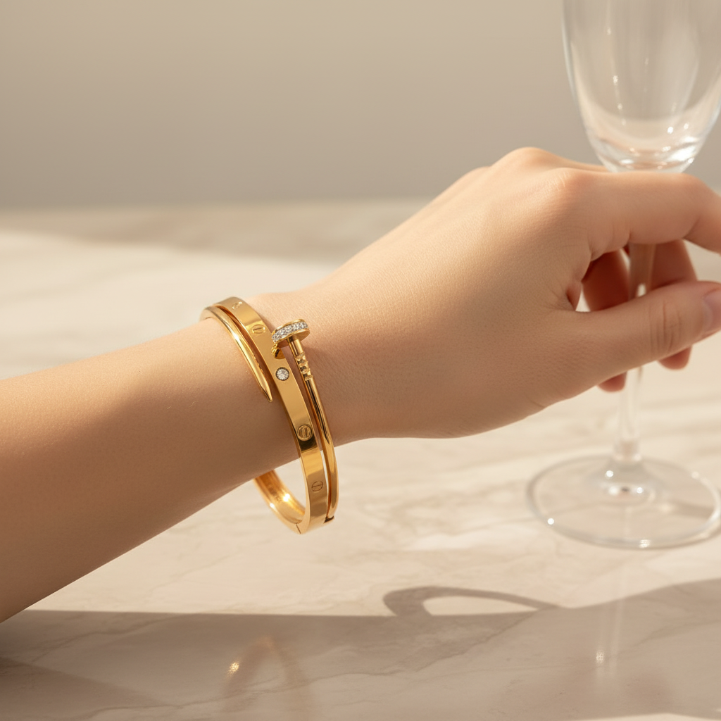 Bracelet Clou Luxe Doré