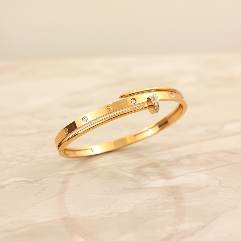 Bracelet Clou Luxe Doré
